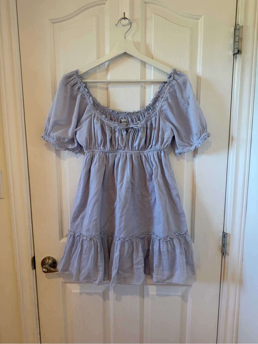 Sunday Best Aritzia Drifters Dress Dusk Blue Puff Sleeve M